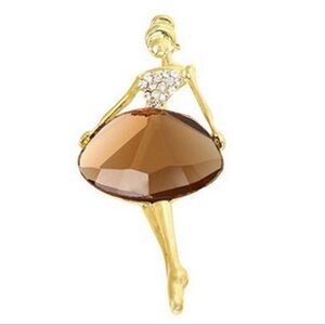 Gold Ballerina Brooch